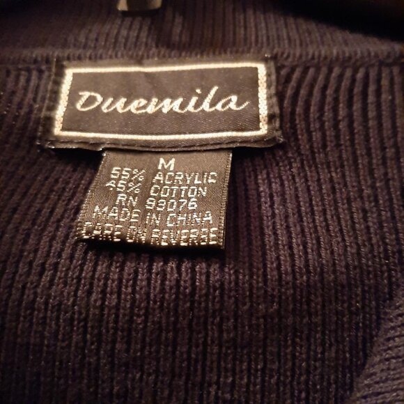 NEW ! Women Duemila Vintage Black Beaded Wool Cardigan Size M - Picture 11 of 11